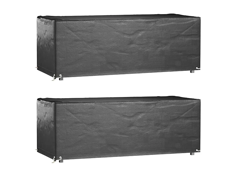 Tuinmeubelhoezen 2 stuks 8 ogen 192x82x65cm rechthoekig