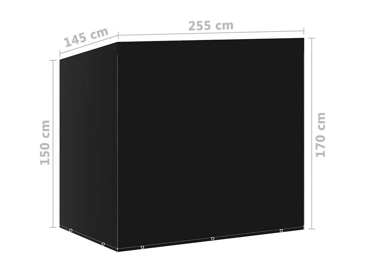 Housse de balancelle 2pcs 10 œillets 2 fermetures 255x145x170cm
