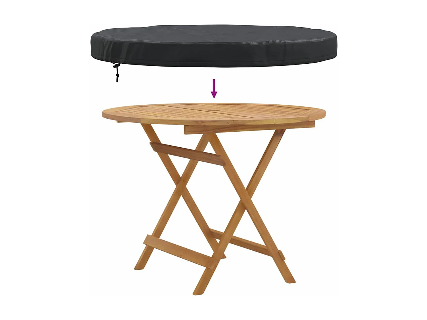 Housse de Table Extérieure Noir 112 x 112 x 10 cm Tissu 210D