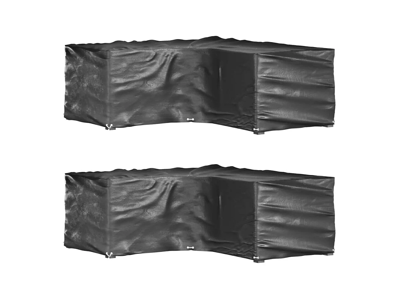 Fundas para muebles de jardín en forma de L, 2 unidades, 16 ojales