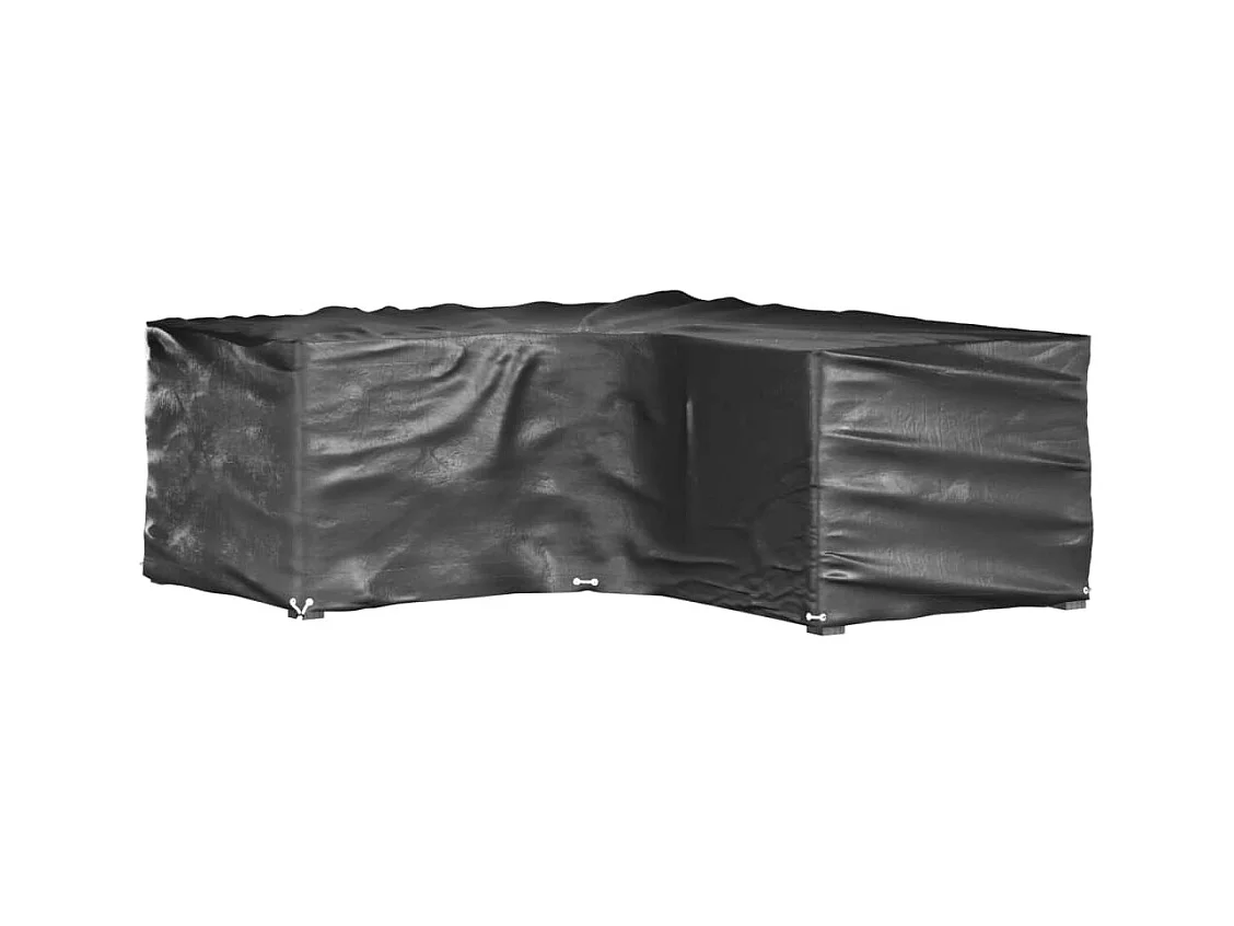 Fundas para muebles de jardín en forma de L, 2 unidades, 16 ojales