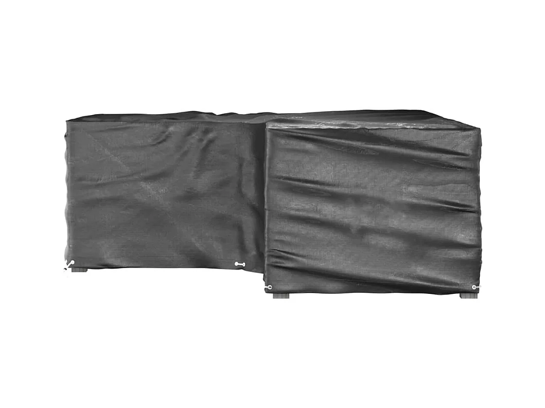 Fundas para muebles de jardín en forma de L, 2 unidades, 16 ojales