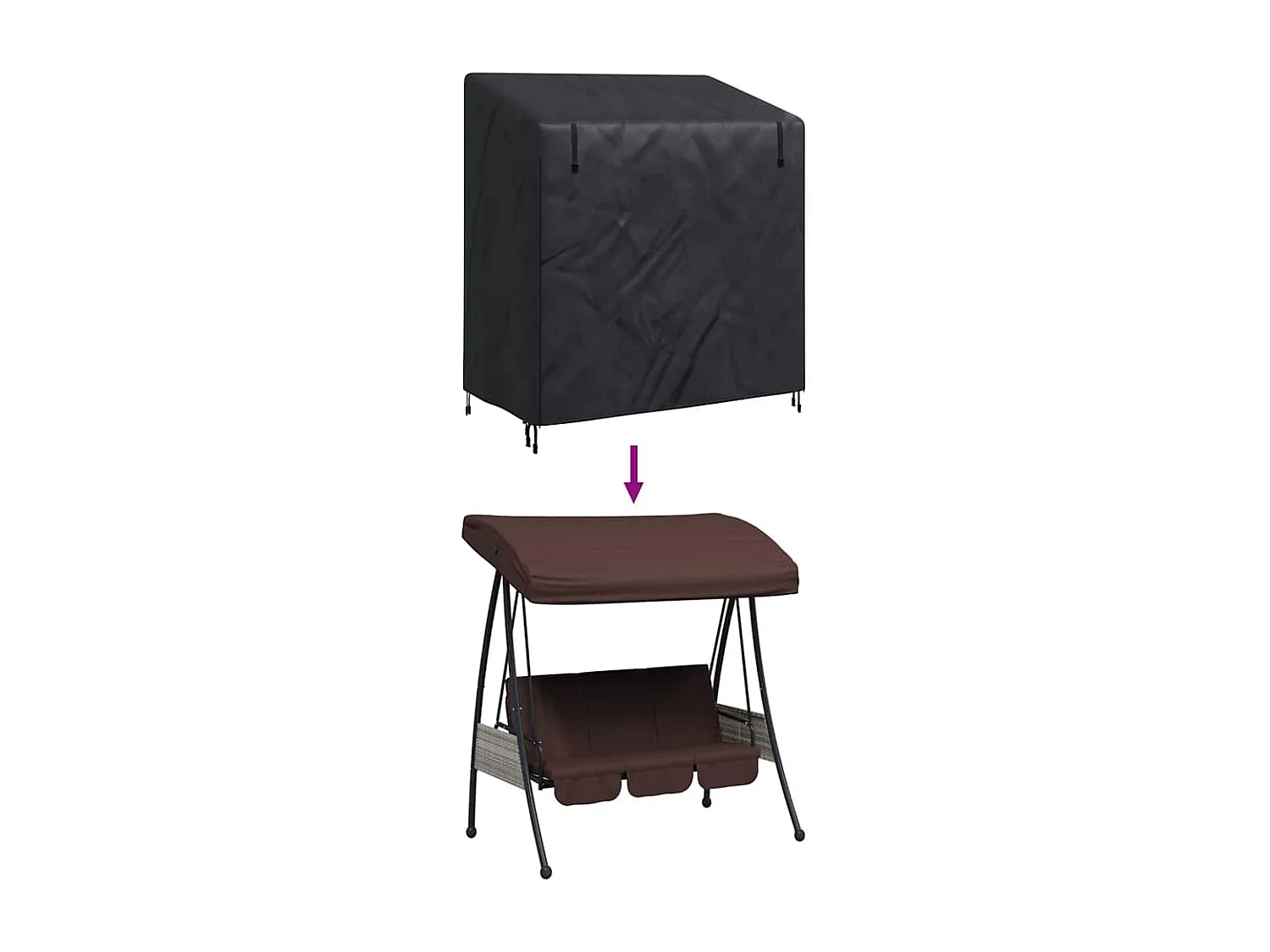 Housse pour balancelle d'extérieur 135 x 100 x 165 cm