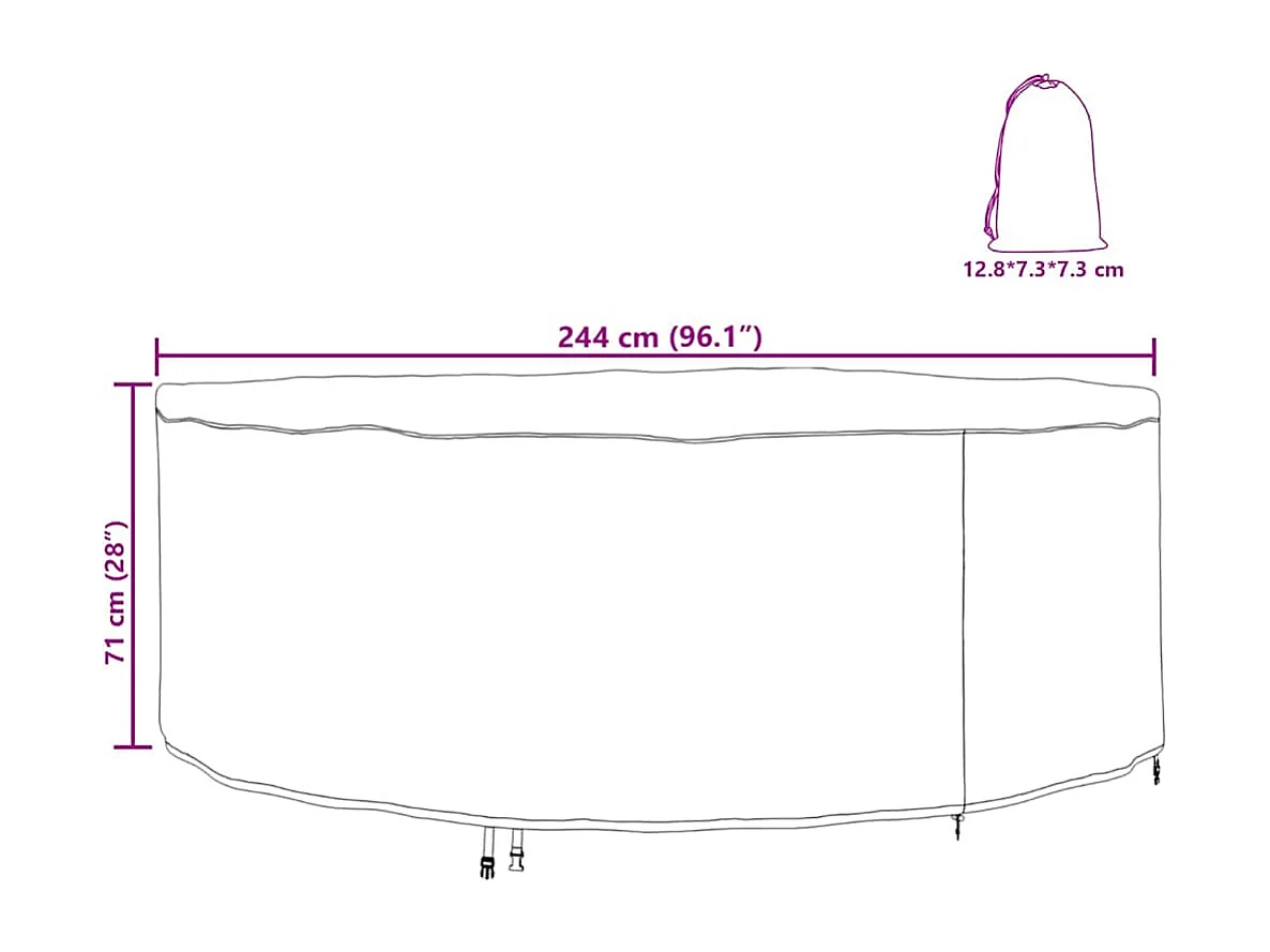 Funda para muebles de exterior 244 x 244 x 71 cm