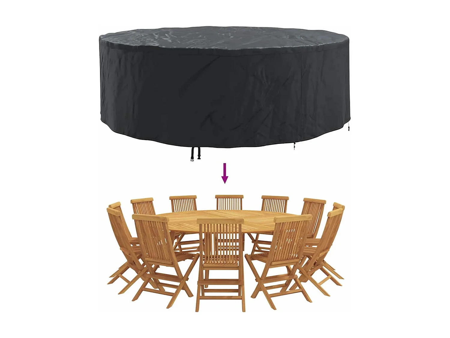 Copertura per mobili da esterno 279 x 279 x 105 cm tessuto 210D