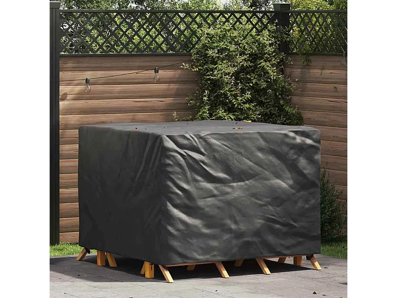 Funda para muebles de exterior negra 125 x 125 x 74 cm Tejido 600D