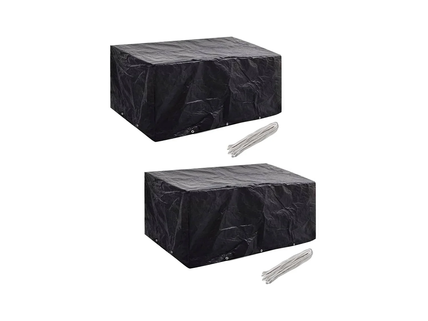 Tuinmeubelhoezen 2 stuks Rotan 10 ogen 240 x 140 cm