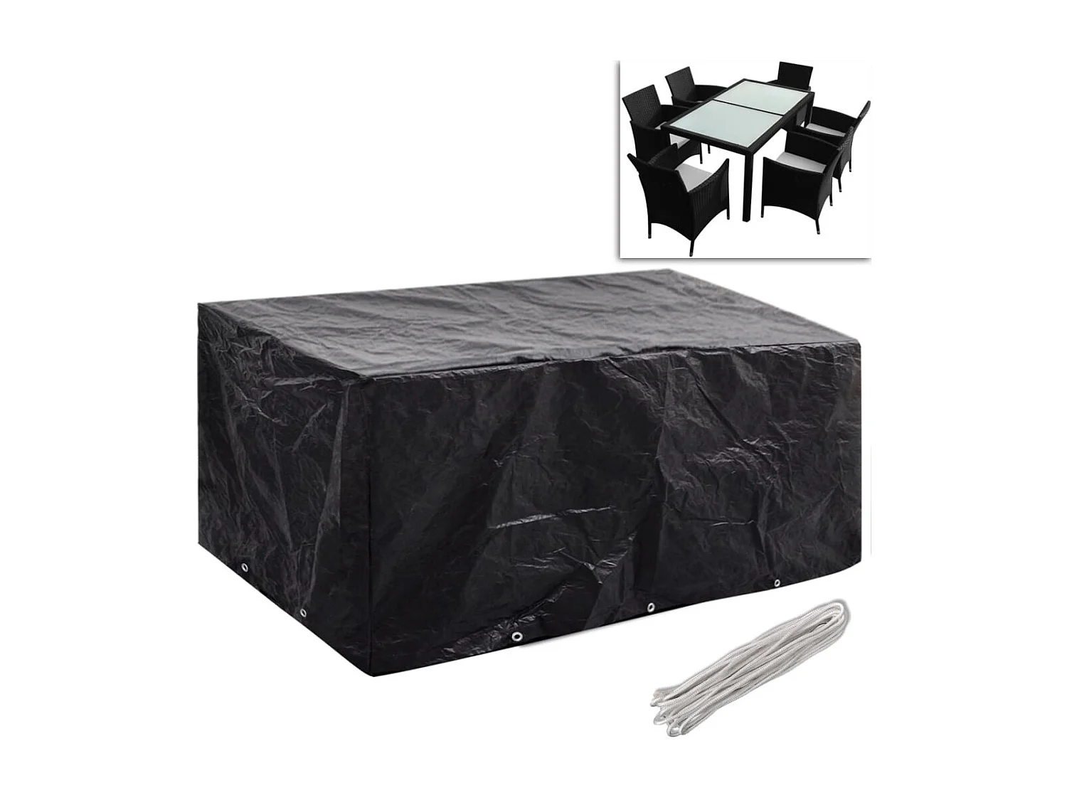 Copri mobili da giardino 2 pezzi Rattan 10 occhielli 240 x 140 cm