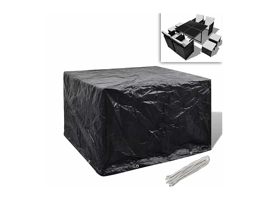 Gartenmöbelabdeckung mit 8 Ösen 113x113x73 cm