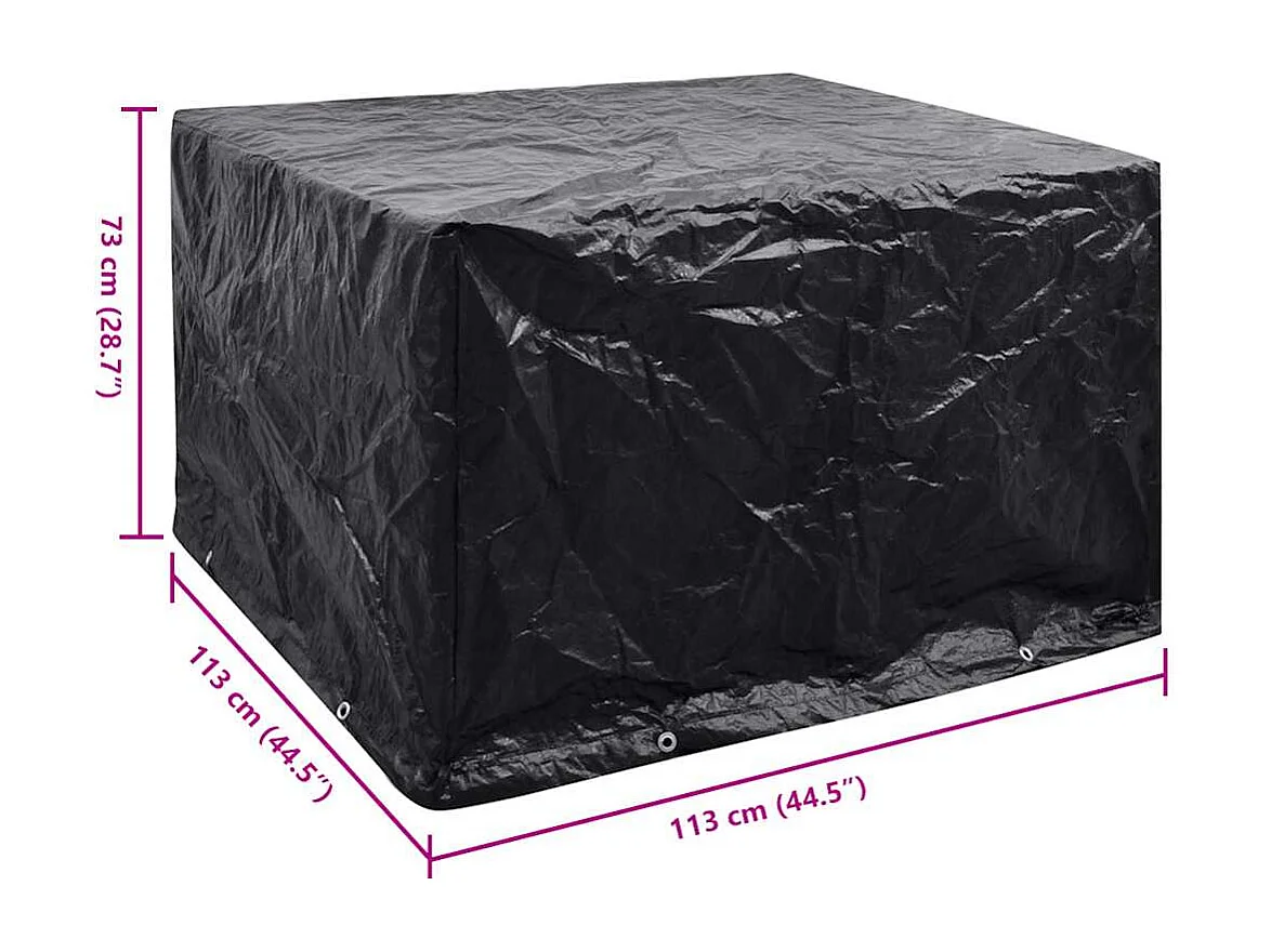 Copertura per mobili da giardino con 8 occhielli 113x113x73 cm
