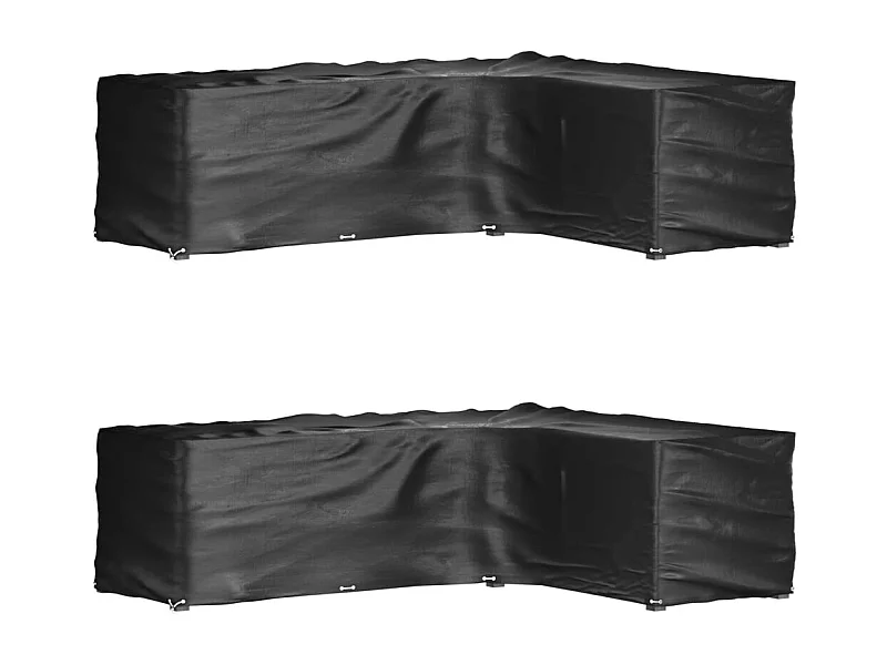 Fundas para muebles de jardín en forma de L, 2 unidades, 16 ojales