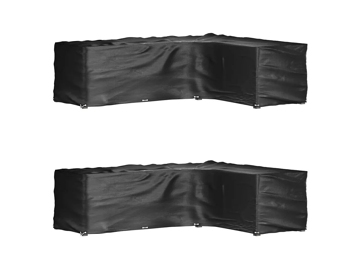Fundas para muebles de jardín en forma de L, 2 unidades, 16 ojales