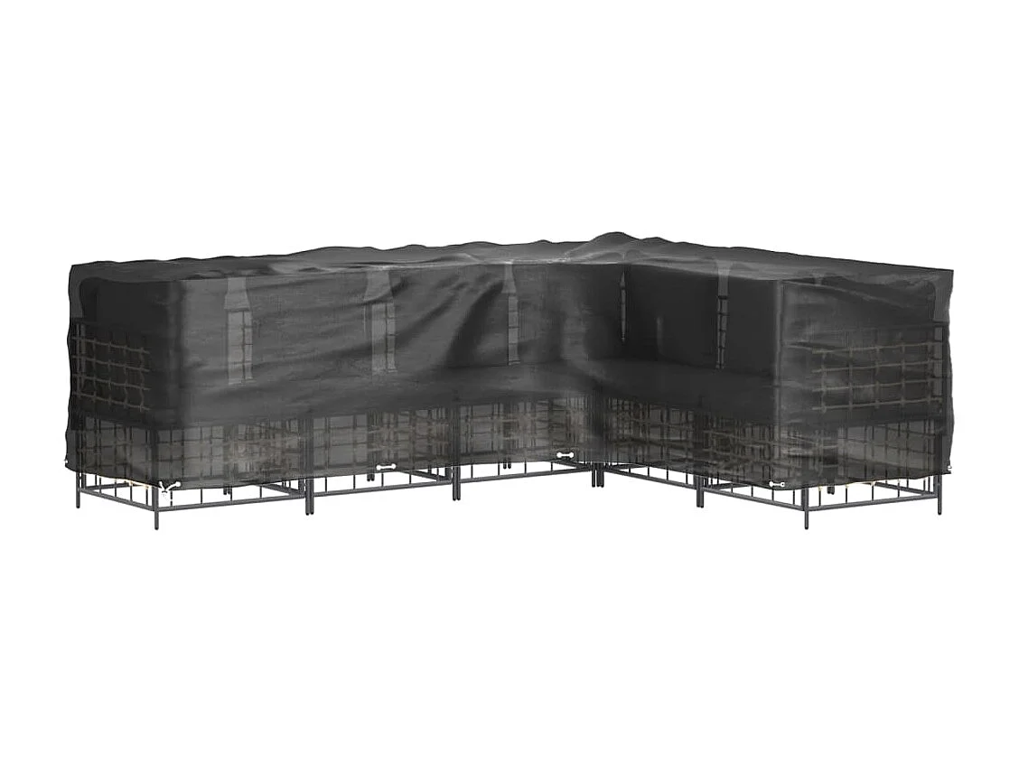 Fundas para muebles de jardín en forma de L, 2 unidades, 16 ojales