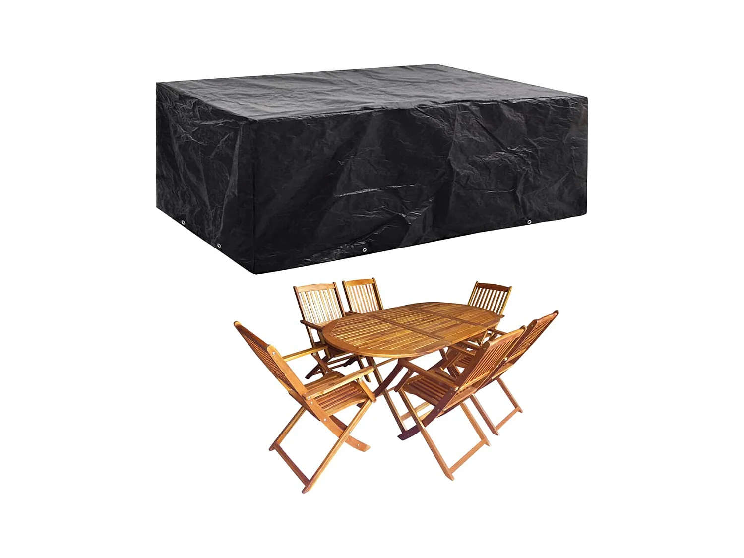 Funda para muebles de jardín con 8 ojales 242x162x100 cm