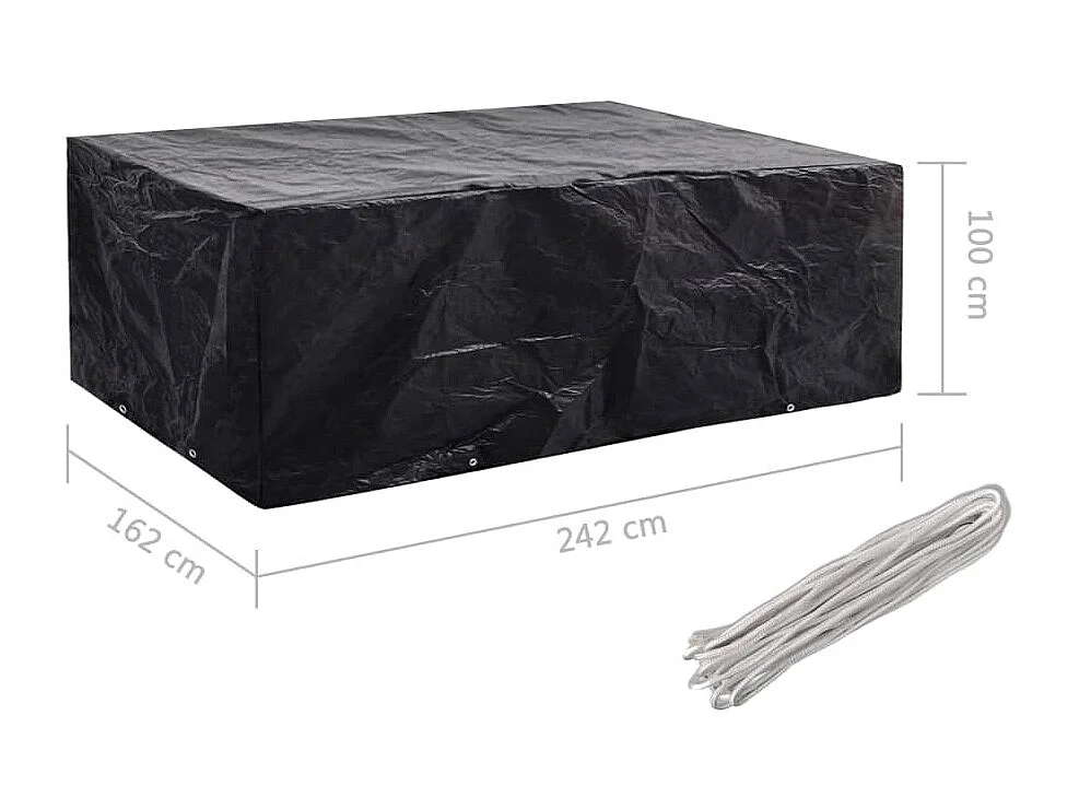 Funda para muebles de jardín con 8 ojales 242x162x100 cm