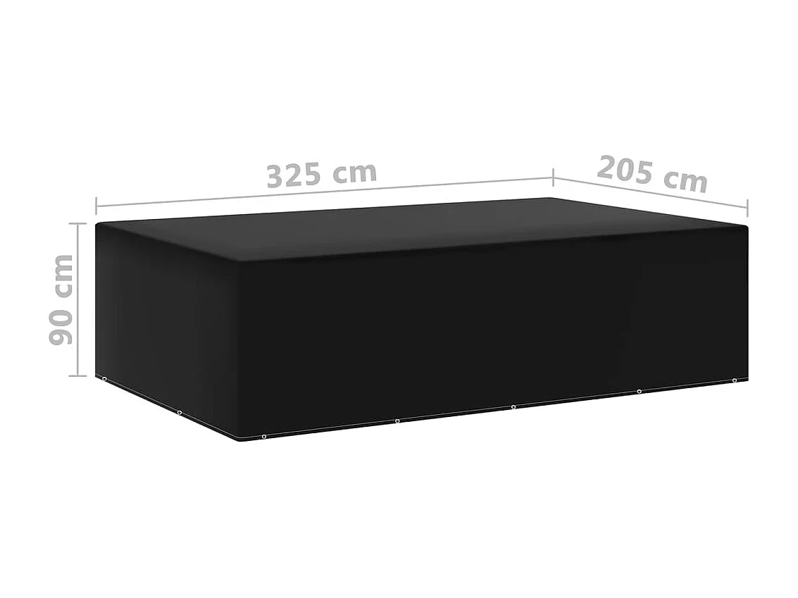 Copri mobili da giardino 2 pezzi 12 occhielli 325x205x90 cm