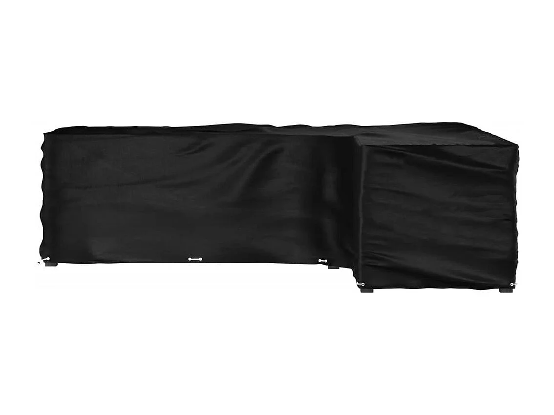 Funda para muebles de jardín en forma de L con 16 ojales 260x210x80cm