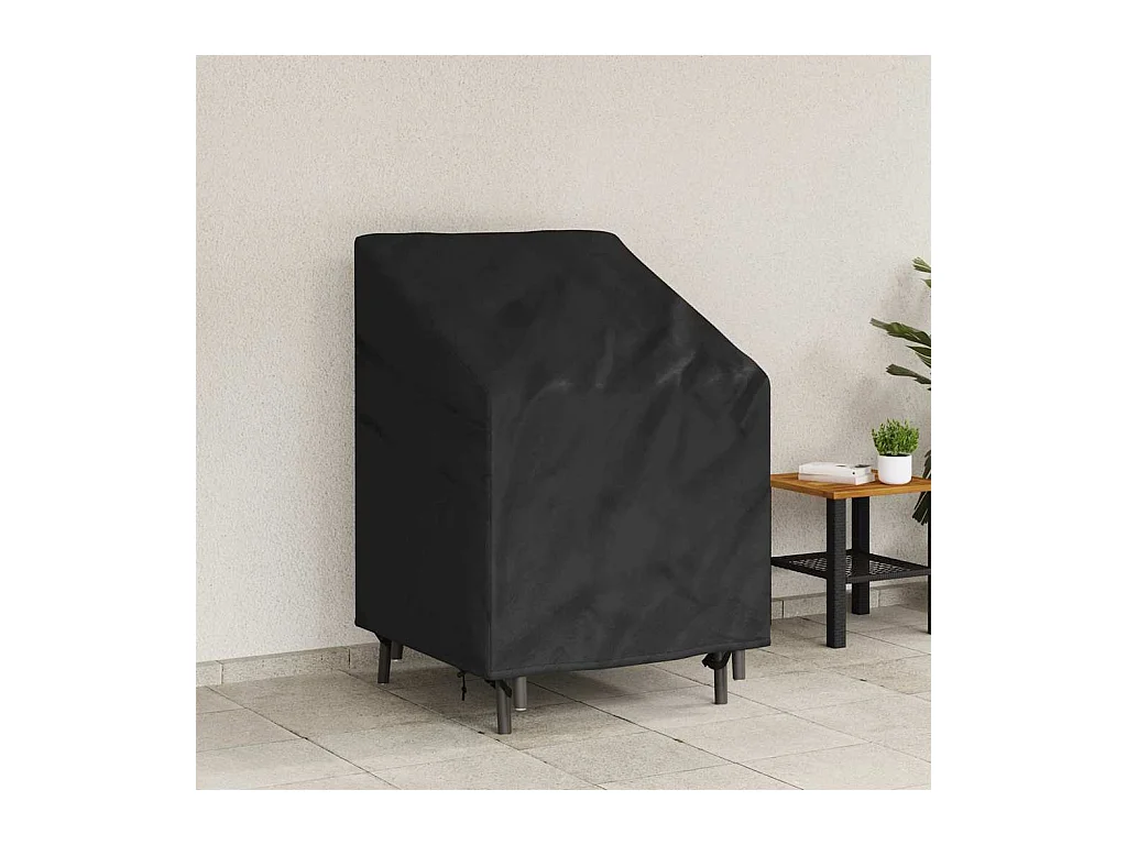 Housse de chaise de jardin Noir 75 x 78 x 65 / 100 cm Tissu 420D