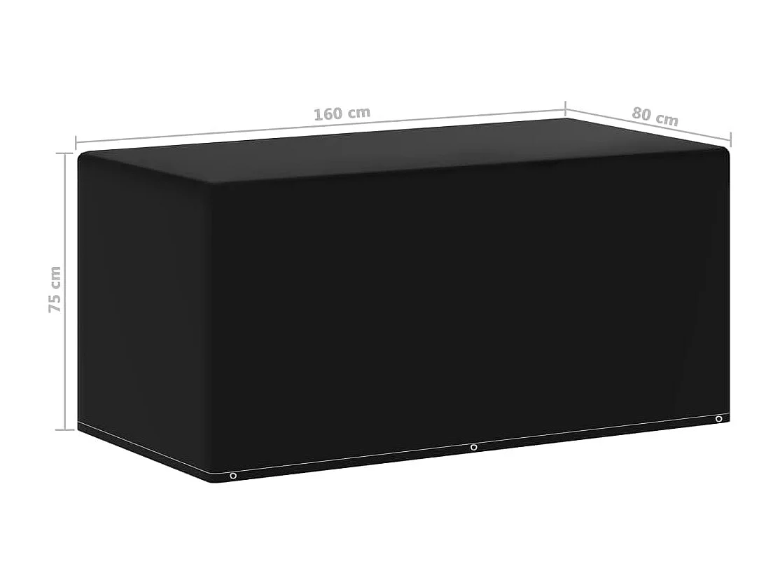 Funda para muebles de jardín con 6 ojales 160x80x75 cm