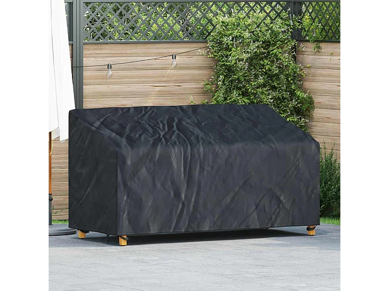 Housse de banc de jardin Noir 175 x 85 x 65 / 94 cm Tissu 600D