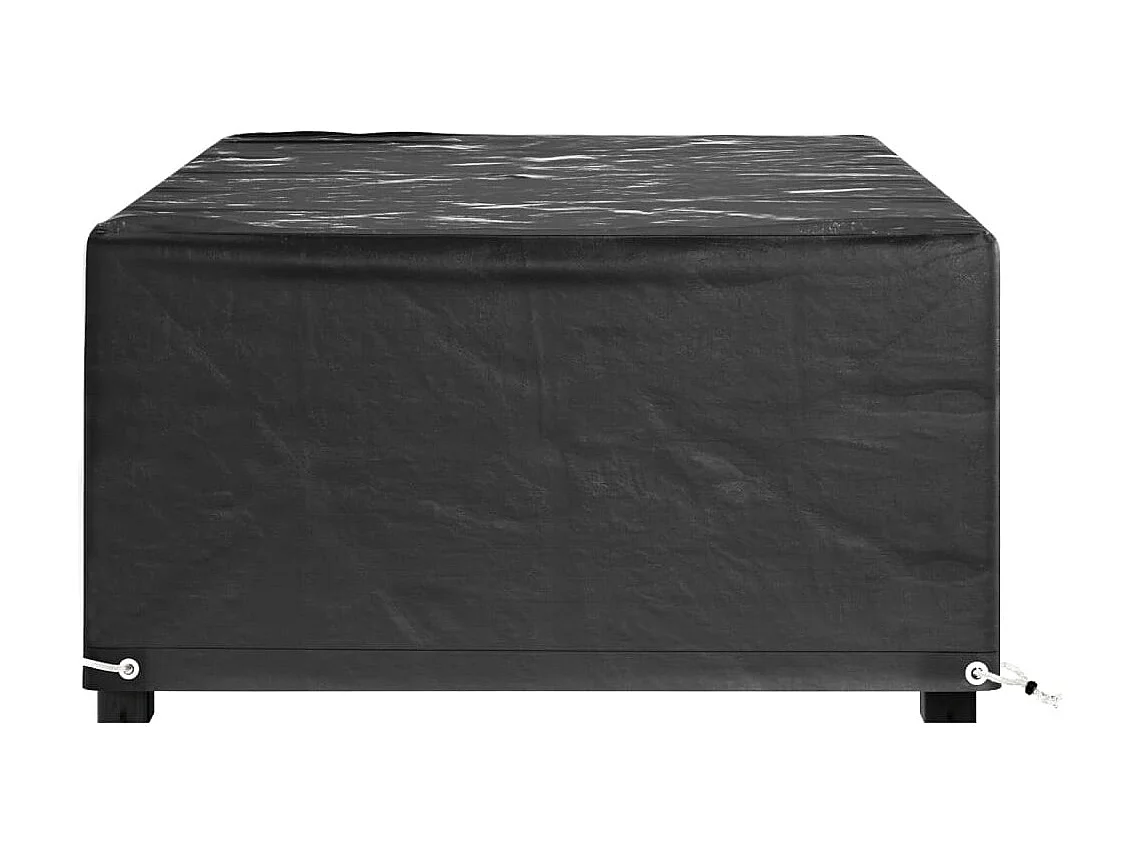 Copri mobili da giardino 2 pezzi 8 occhielli 125x70x35cm rettangolare