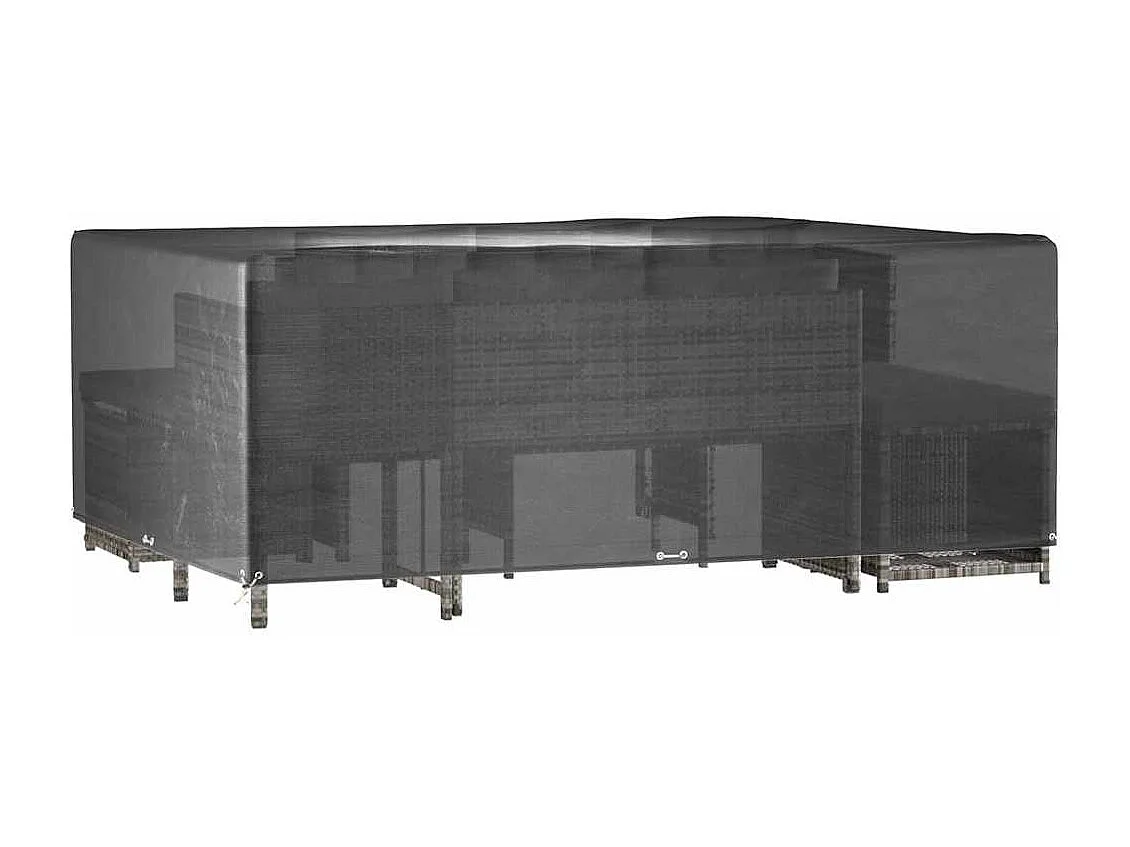 Fundas para muebles de jardín 2 piezas 16 ojales rectangulares