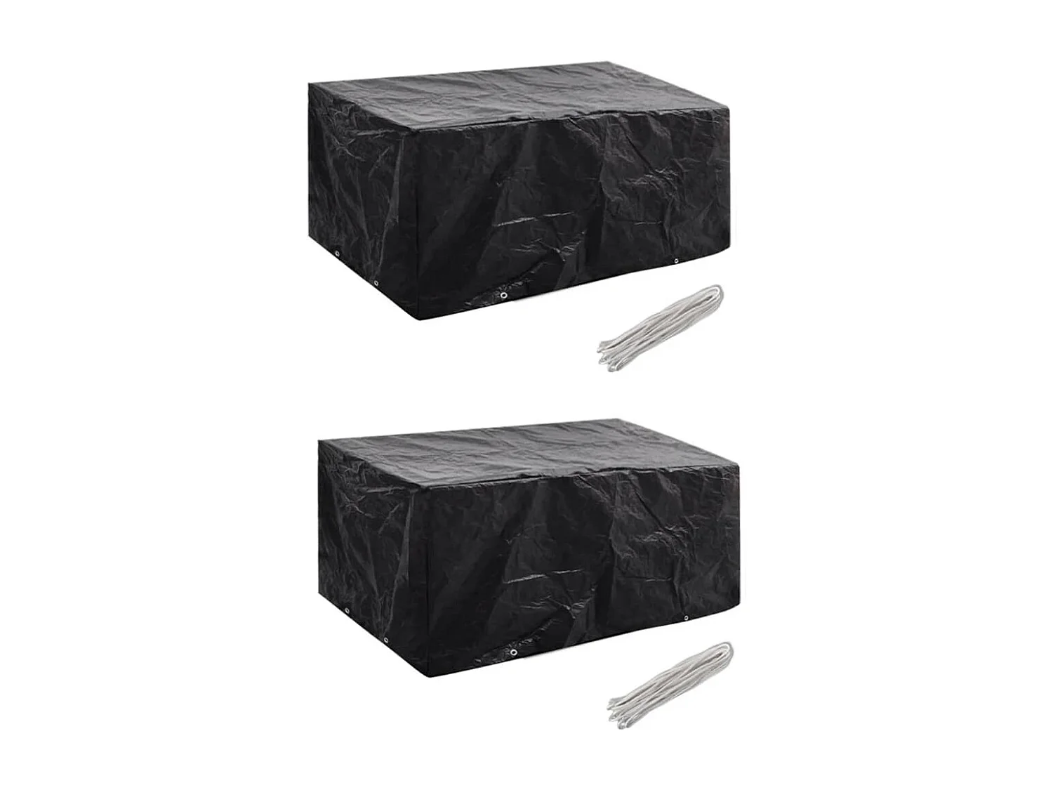 Copri mobili da giardino 2 pezzi Rattan 8 occhielli 180 x 140 cm