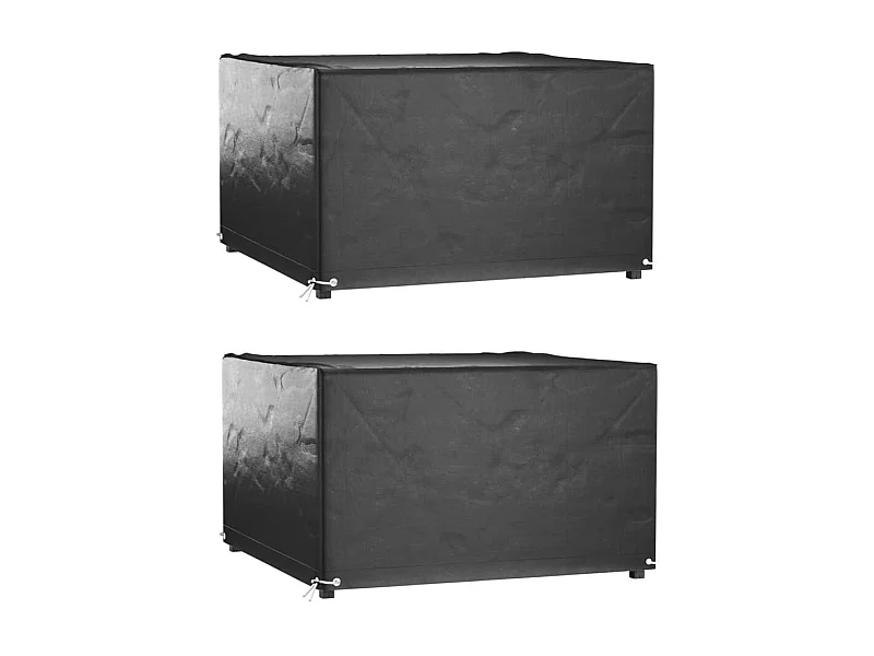 Fundas para muebles de jardín 2 uds 8 ojales 132x132x80 cm cuadradas
