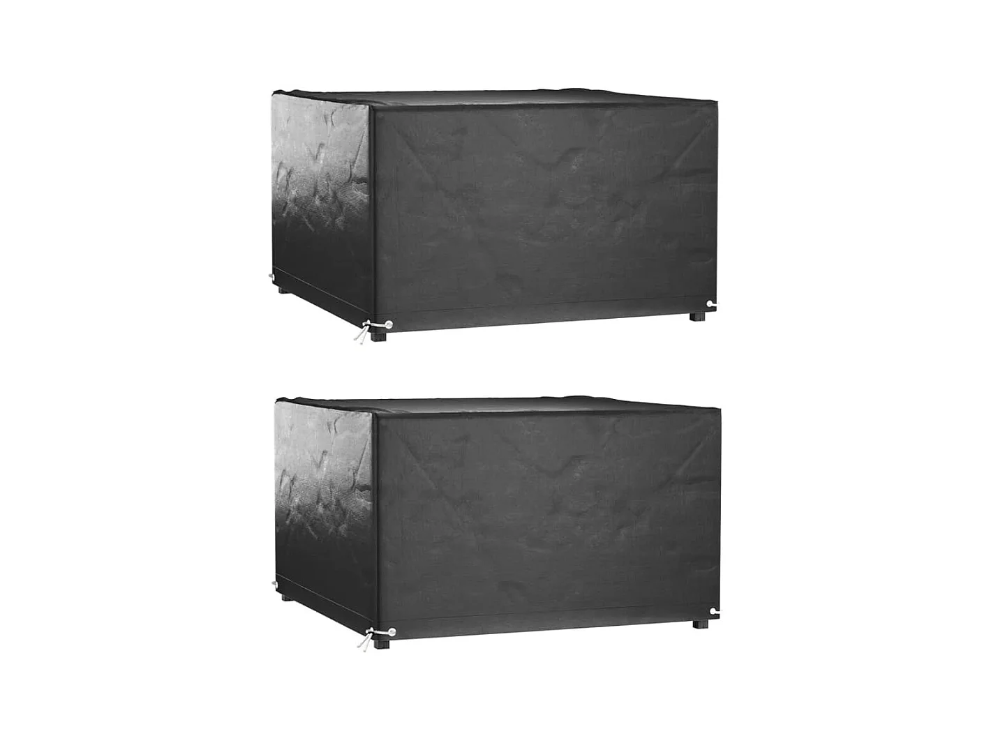 Fundas para muebles de jardín 2 uds 8 ojales 132x132x80 cm cuadradas