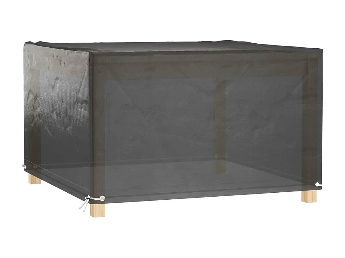 Fundas para muebles de jardín 2 uds 8 ojales 132x132x80 cm cuadradas