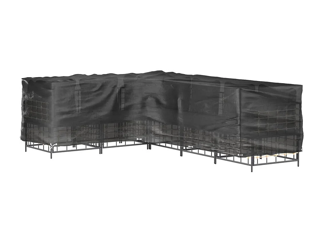 Copertura per mobili da giardino a forma di L con 18 occhielli 285x220x80cm