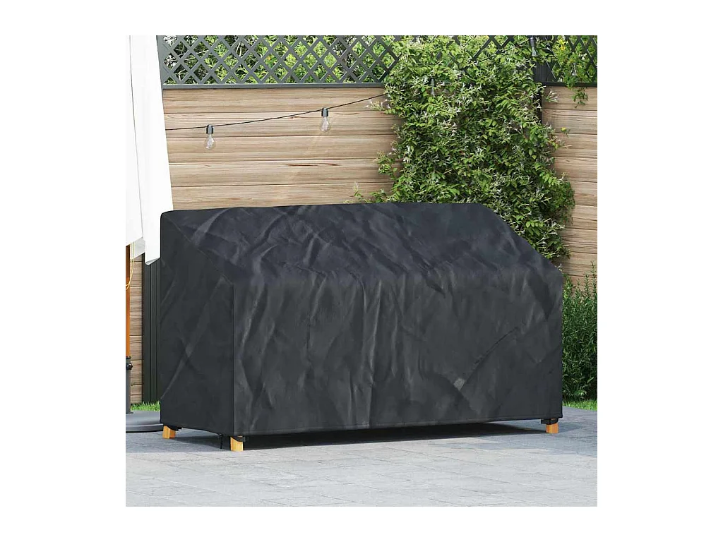 Housse de banc de jardin Noir 165 x 70 x 65 / 94 cm Tissu 210D