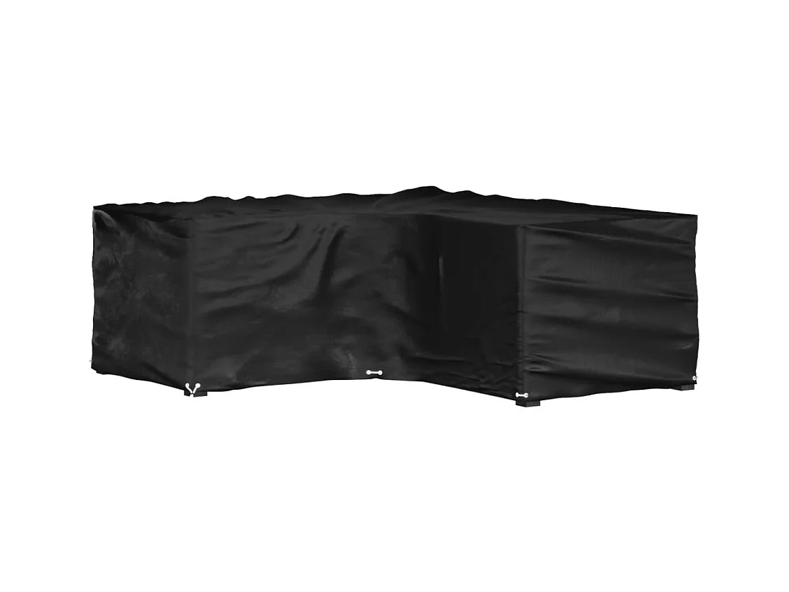 Funda para muebles de jardín en forma de L con 16 ojales 215x215x70cm