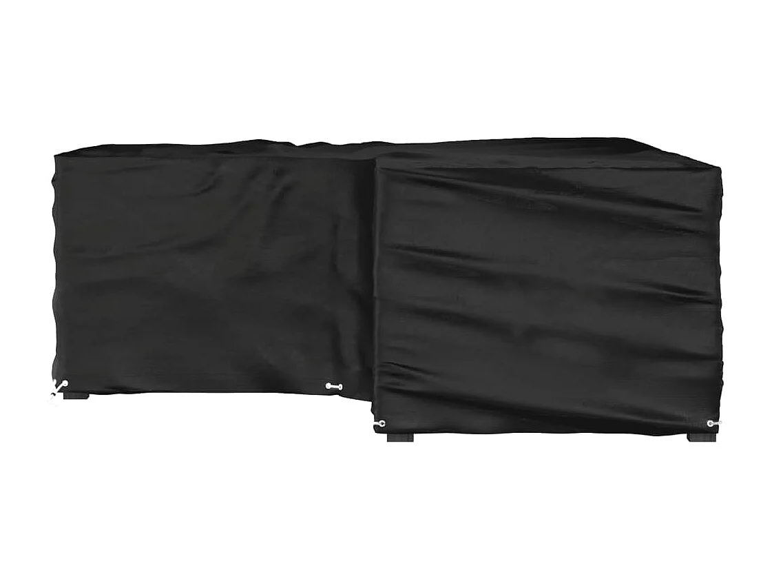 Funda para muebles de jardín en forma de L con 16 ojales 215x215x70cm