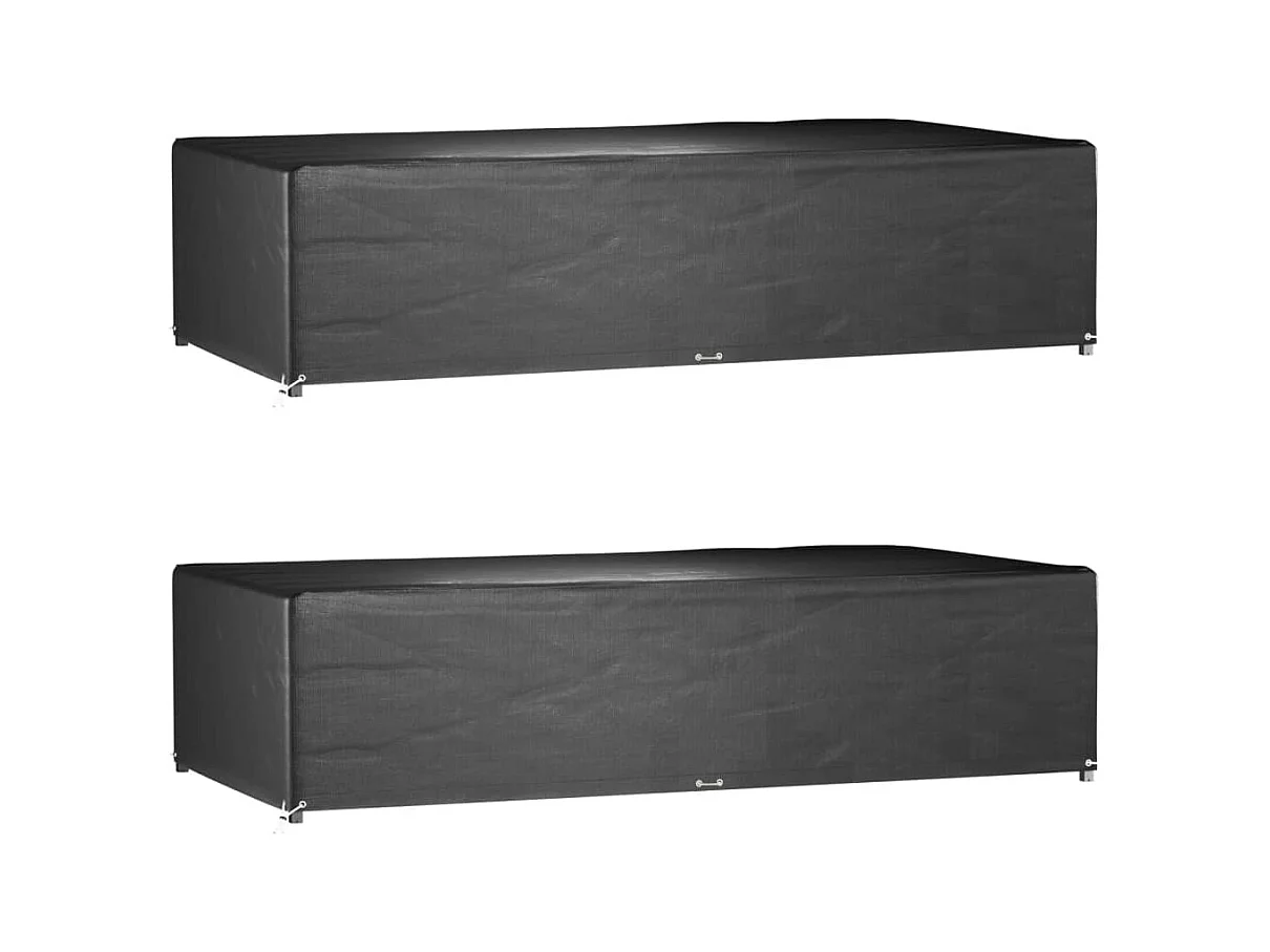 Fundas para muebles de jardín 2 piezas 12 ojales rectangulares