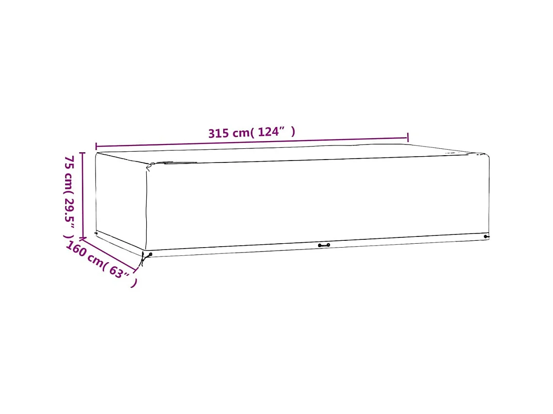 Fundas para muebles de jardín 2 piezas 12 ojales rectangulares