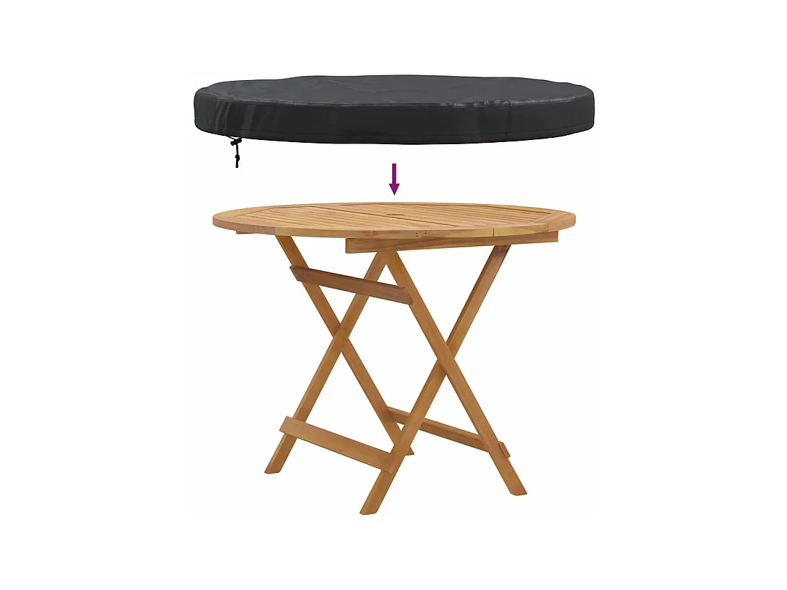 Housse de Table Extérieure Noir 112 x 112 x 10 cm Tissu 600D