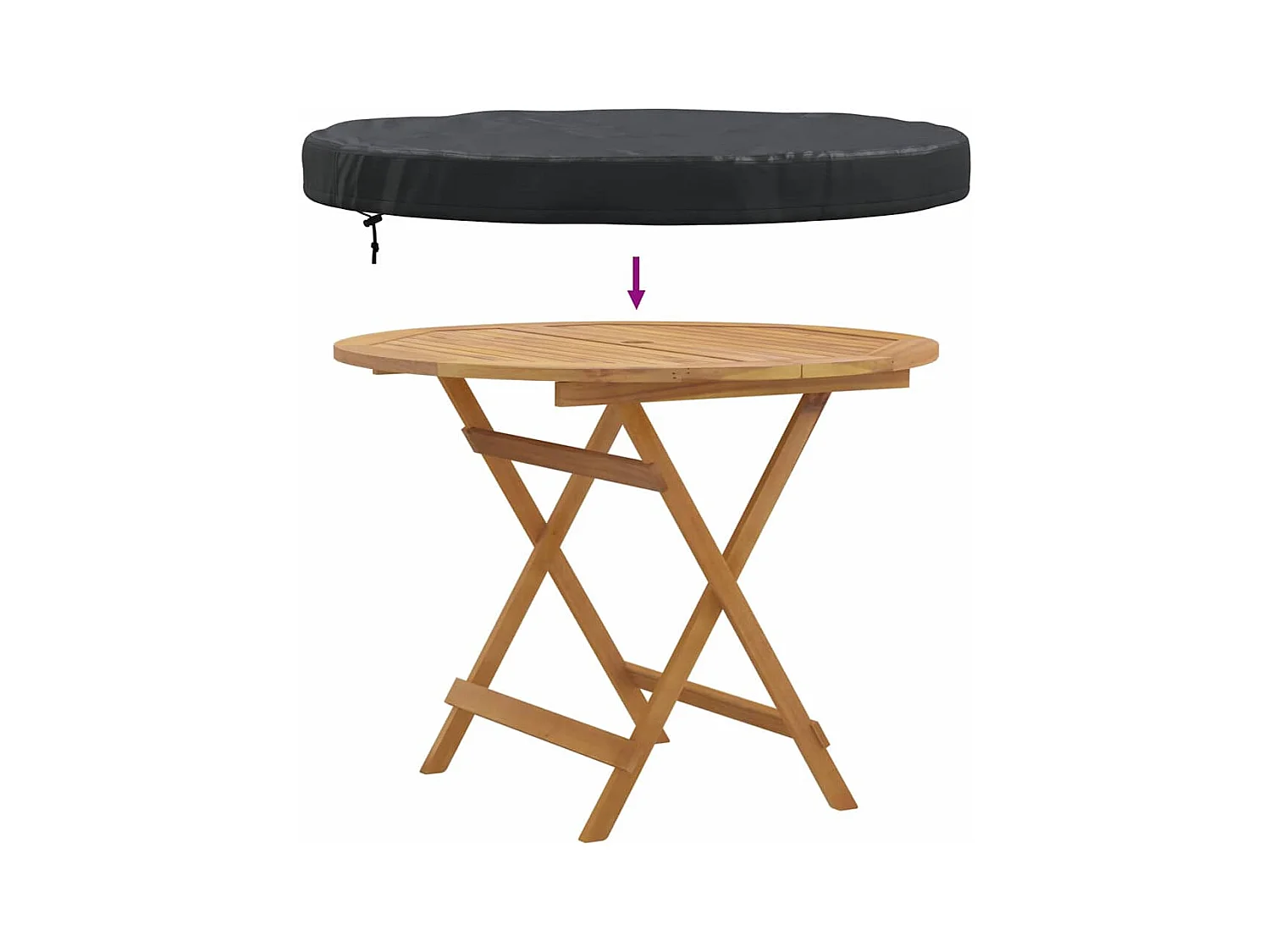 Housse de Table Extérieure Noir 112 x 112 x 10 cm Tissu 600D