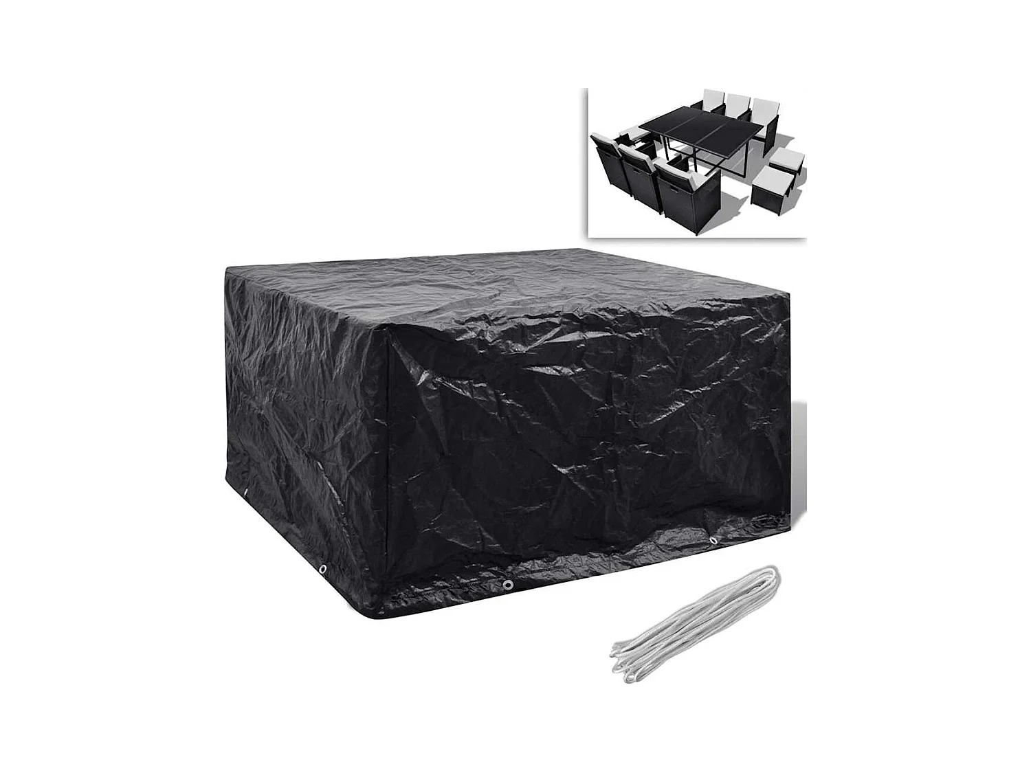 Gartenmöbelabdeckung mit 8 Ösen 172 x 113 x 73 cm