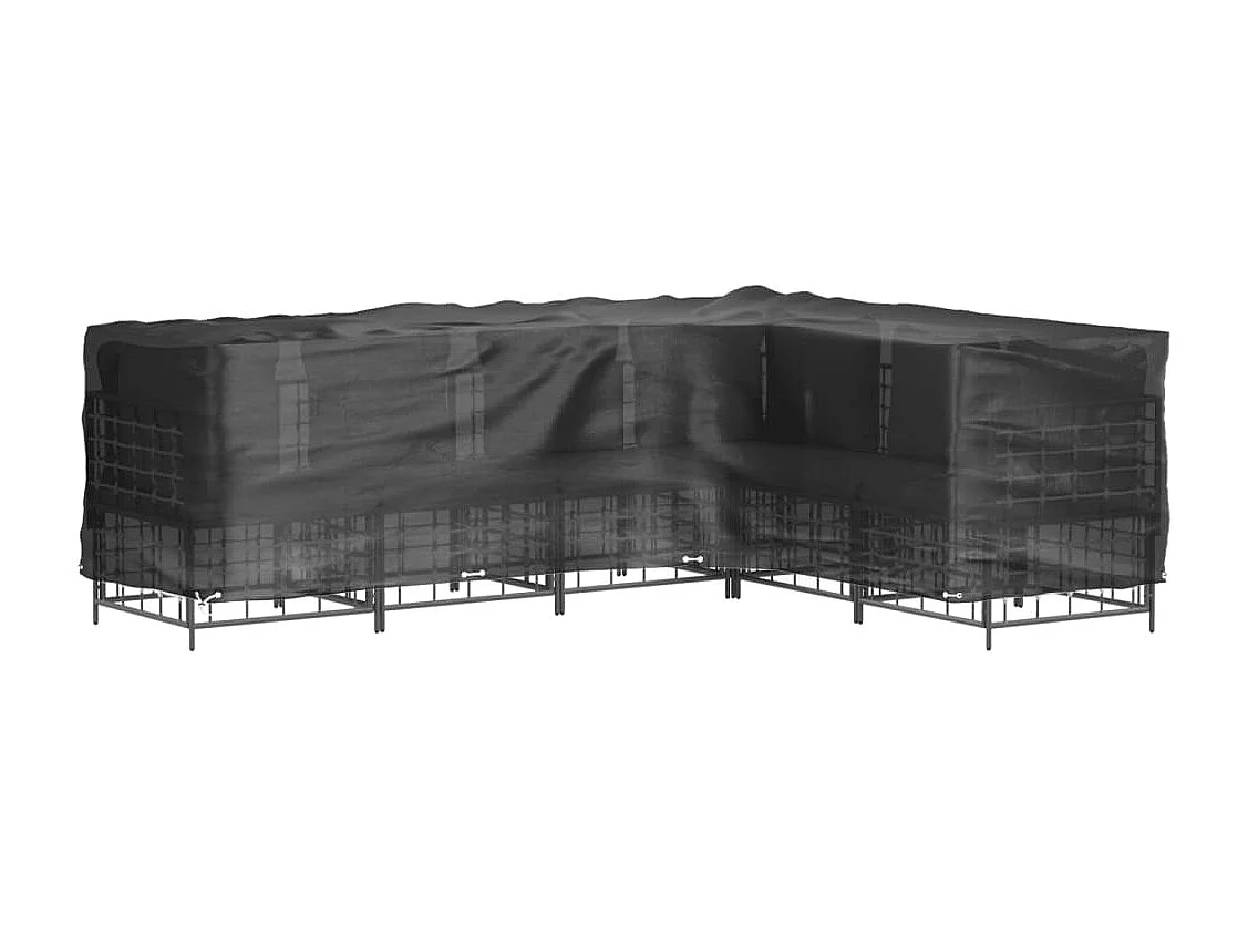 Funda para muebles de jardín en forma de L con 16 ojales 210x260x80cm