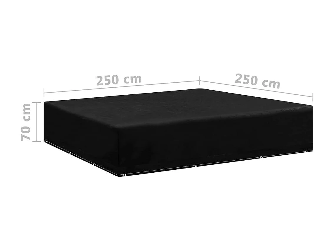 Copri mobili da giardino 2 pezzi 12 occhielli 250x250x70 cm