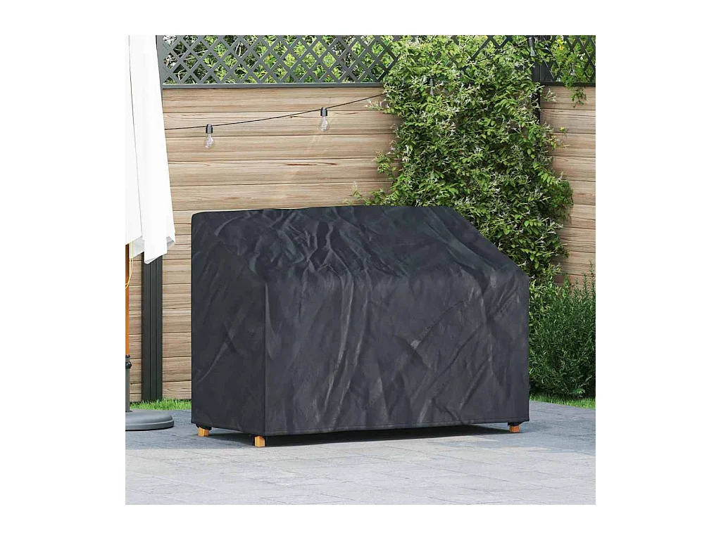 Copertura per panca da giardino nera 134 x 70 x 65 / 94 cm tessuto 420D