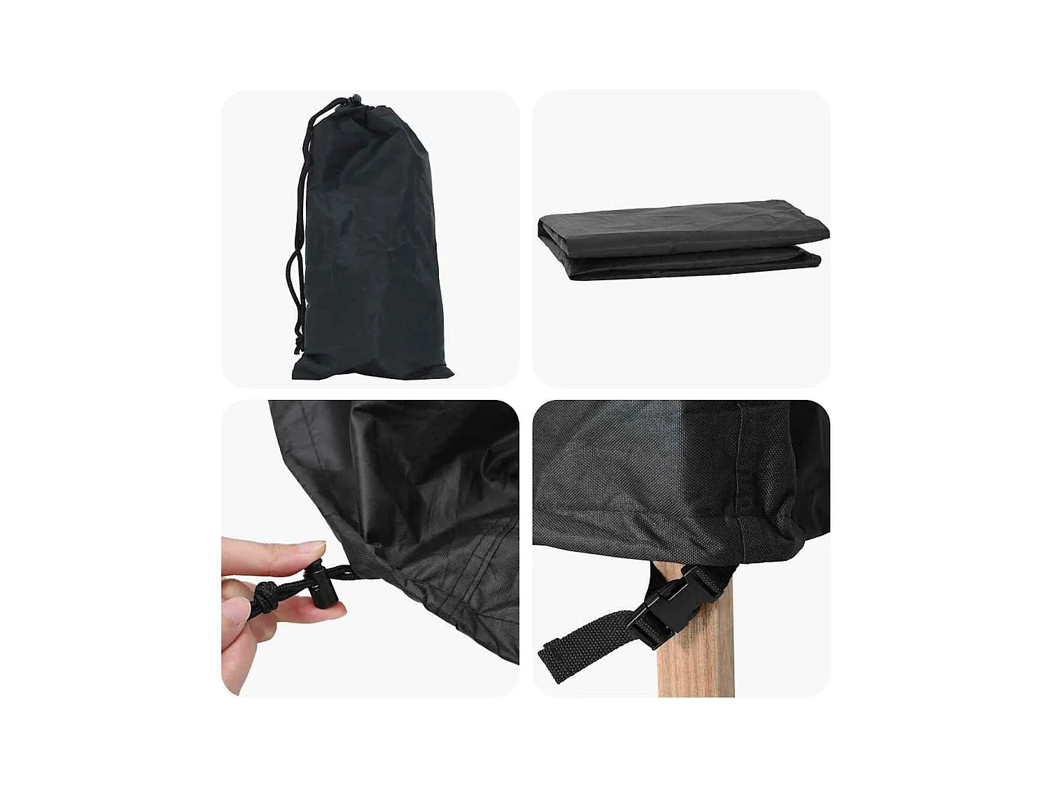 Housse pour mobilier d'extérieur Noir 160 x 100 x 70 cm 420D