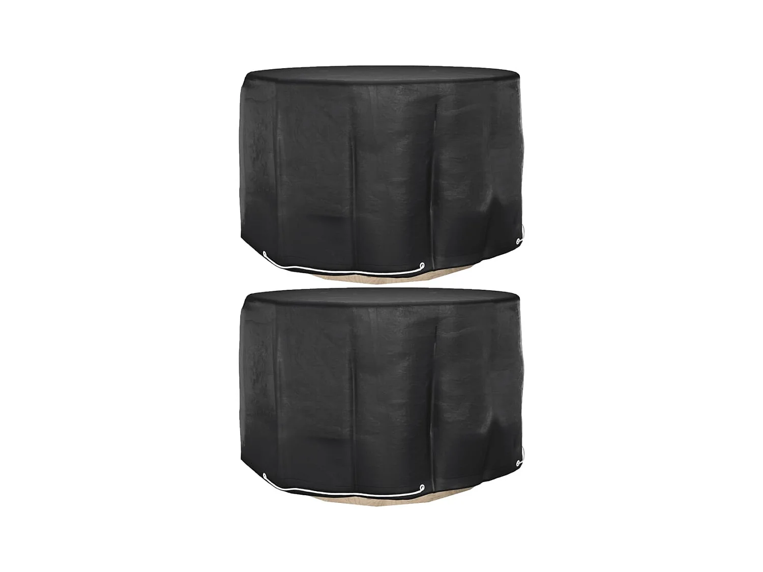 Tuinmeubelhoezen 2 stuks 6 ogen Ø125x75 cm rond