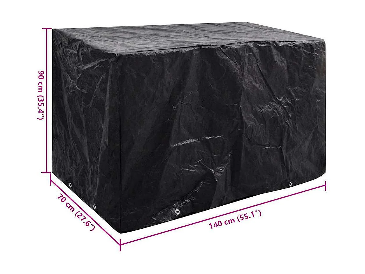 Funda para muebles de jardín con 8 ojales 140 x 70 x 90 cm