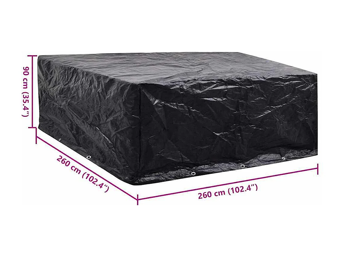 Funda para muebles de jardín con 10 ojales 260x260x90 cm