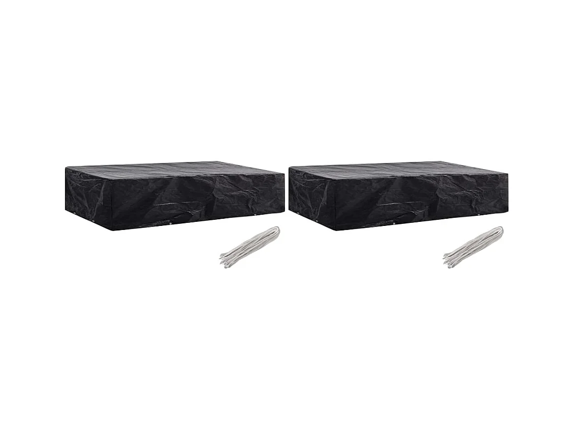 Housses de chaise de jardin 8 œillets 2 pcs 218 x 77 x 55 cm