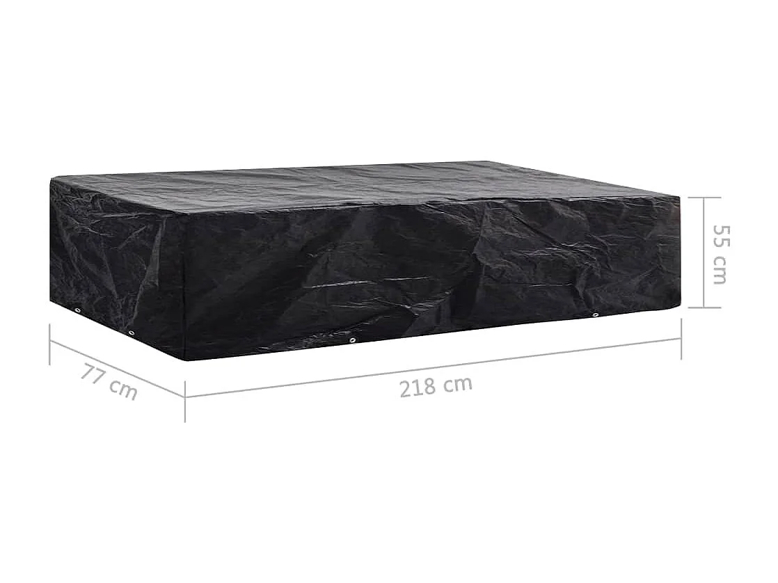 Housses de chaise de jardin 8 œillets 2 pcs 218 x 77 x 55 cm