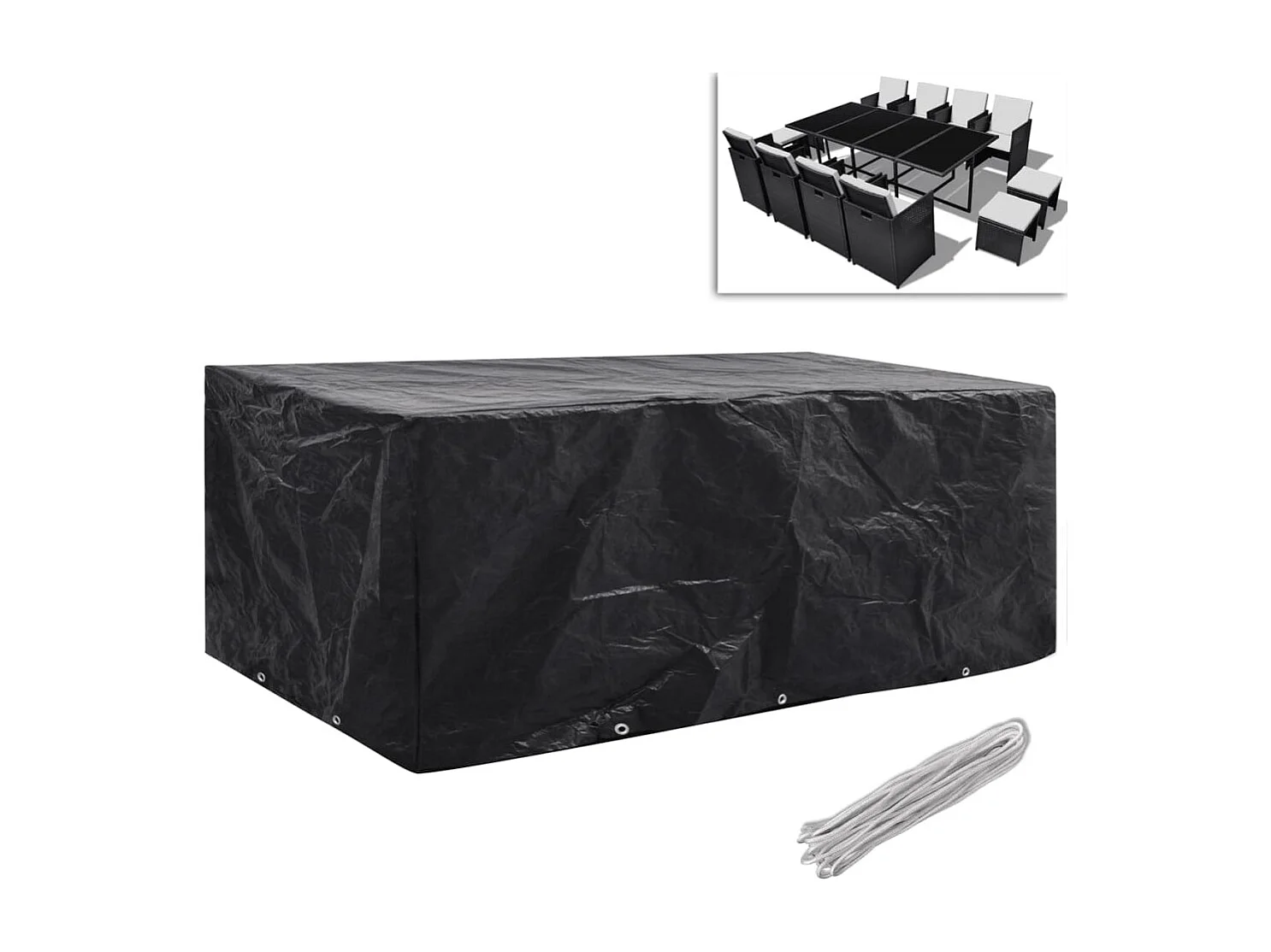 Housses de salon de jardin 2 pcs Rotin 10 œillets 229 x 113 cm