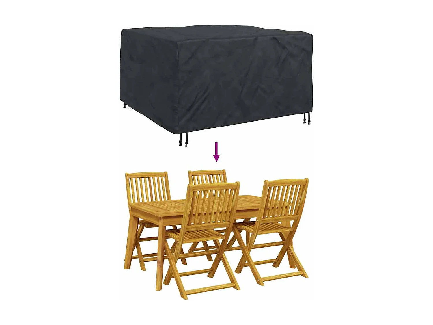 Housse pour mobilier d'extérieur Noir 150 x 150 x 75 cm 210D